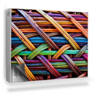 Dekoračný magnetický kryt na radiátor Detailný záber na prútený výplet