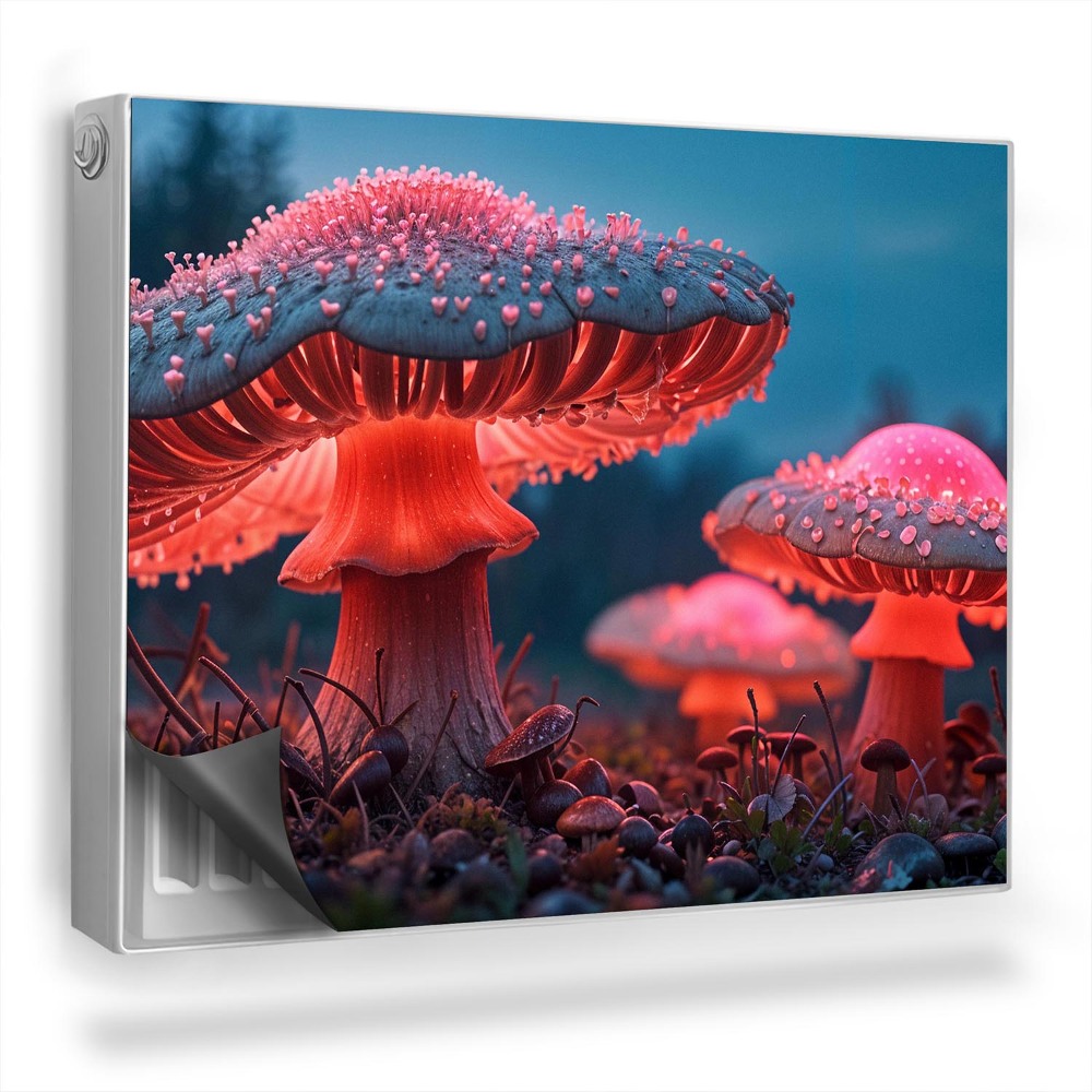 Magnetický kryt na radiátor Farebné svietiace huby fantasy svet