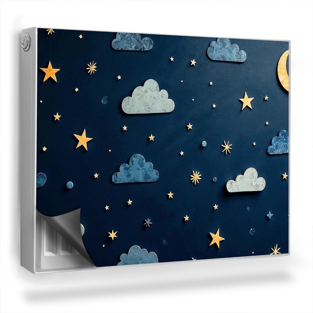 Magnetický kryt na radiátor Nočná obloha, oblaky, hviezdy a mesiace