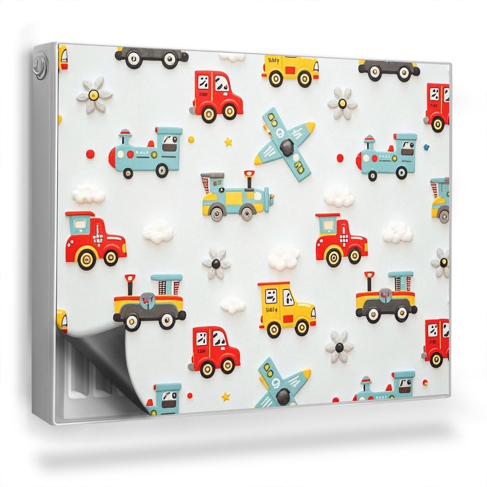 Dekoračný magnet na radiátor Ilustrácia farebných vozidiel, áut, lietadiel