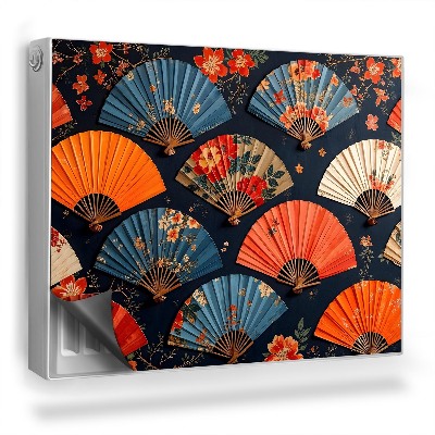 Dekoračný magnet na radiátor Farebné vejáre s kvetinovými vzormi