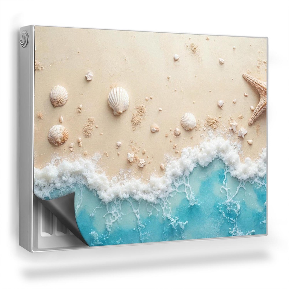 Dekoračný magnetický kryt na radiátor Letný pohľad na morské mušle a pláž