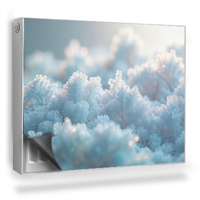 Dekoračný magnetický kryt na radiátor Zamrznutá vegetácia zimná príroda