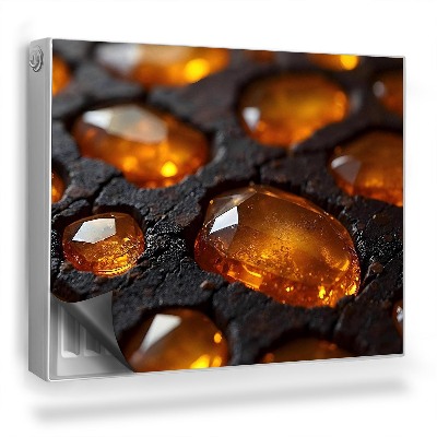 Dekoračný magnetický kryt na radiátor Diamanty vsadené do lávy, kontrast