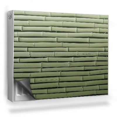 Magnetický kryt na radiátor Bambusové stonky horizontálne, tlmene zelené