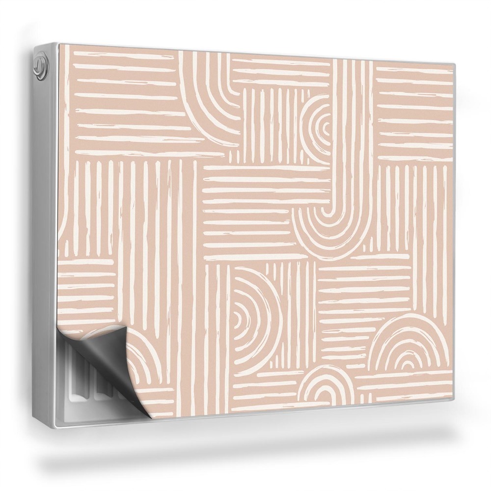 Magnetický kryt na radiátor Geometrický svetelný vzor na béžovom pozadí