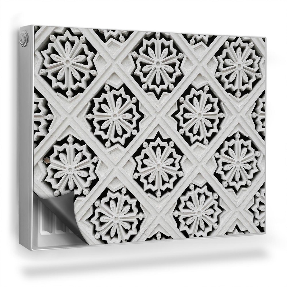 Magnetický kryt na radiátor Umelecké vitráže z vyrezávaných kvetov v sadre