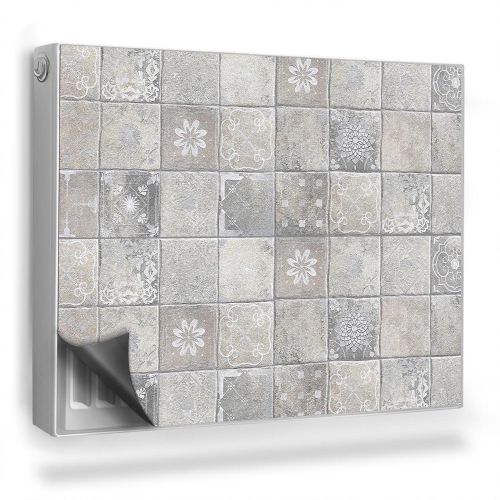 Dekoračný magnetický kryt na radiátor Mozaika zo starých dlaždíc, dekoratívne dlaždice