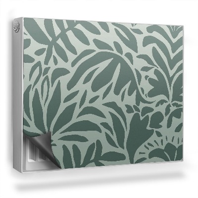 Dekoračný magnet na radiátor Tvary listov a rastlín, tlmené zelené