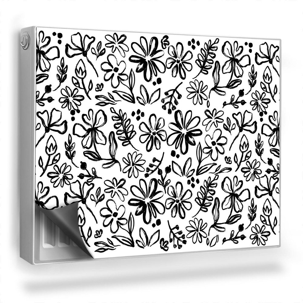 Magnetický kryt na radiátor Kresba divých kvetov, vzor malých rastlín