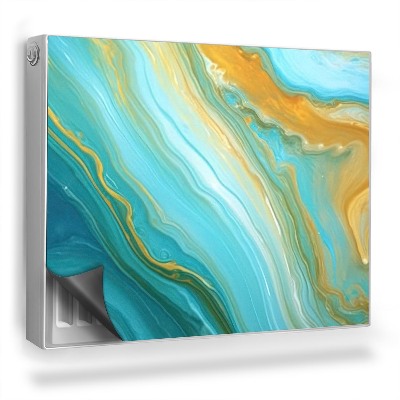 Magnetický kryt na radiátor Miešanie farieb modrá abstrakcia