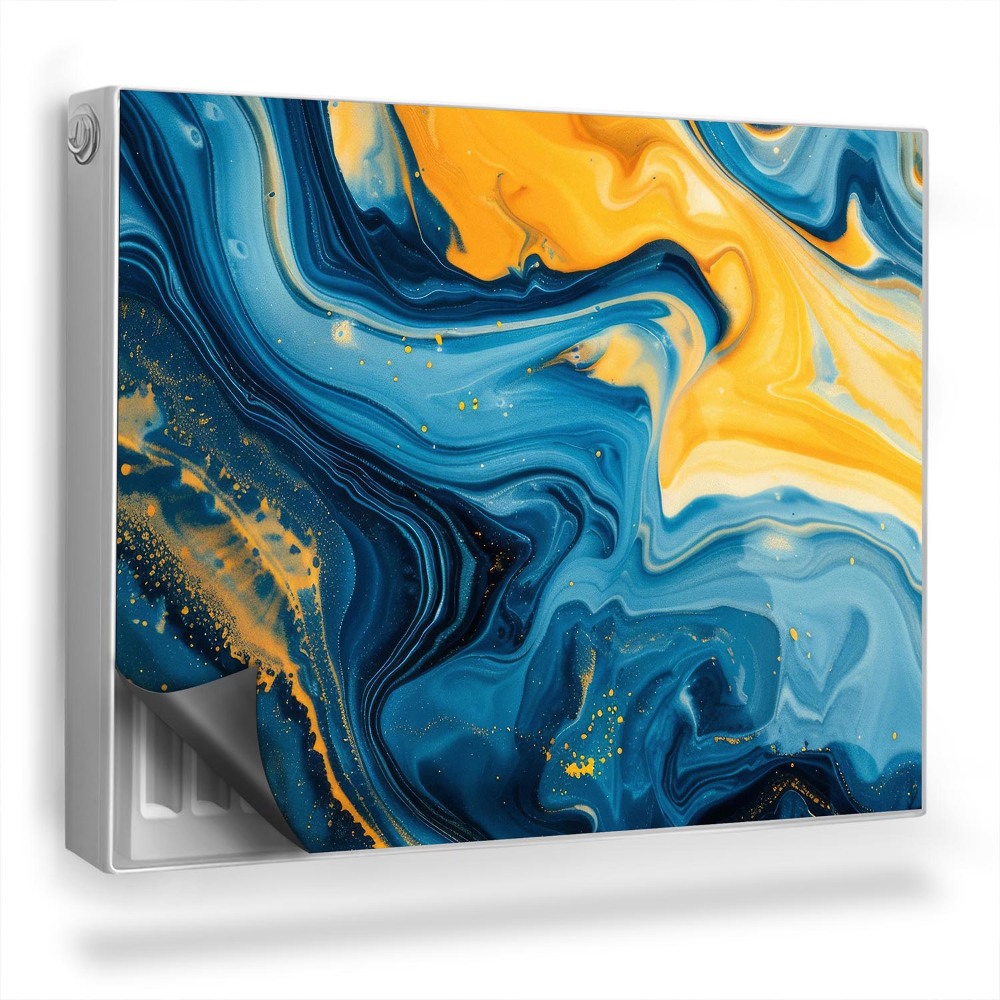 Dekoračný magnetický kryt na radiátor Zmiešané farby, žlté, námornícka modrá, modrá