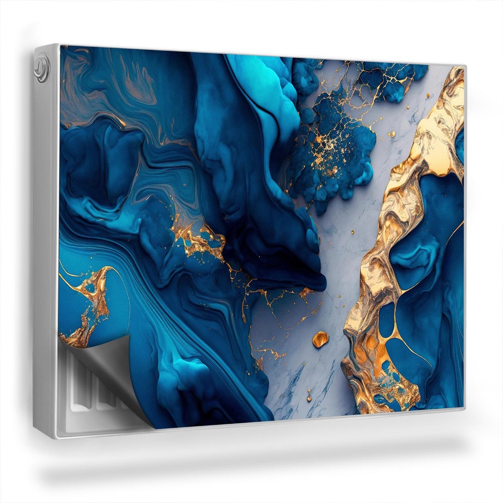 Dekoračný magnetický kryt na radiátor Zmiešané farby, modré a biele farby