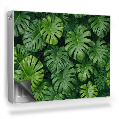 Dekoračný magnetický kryt na radiátor Husté listy džungle, teplá zelená