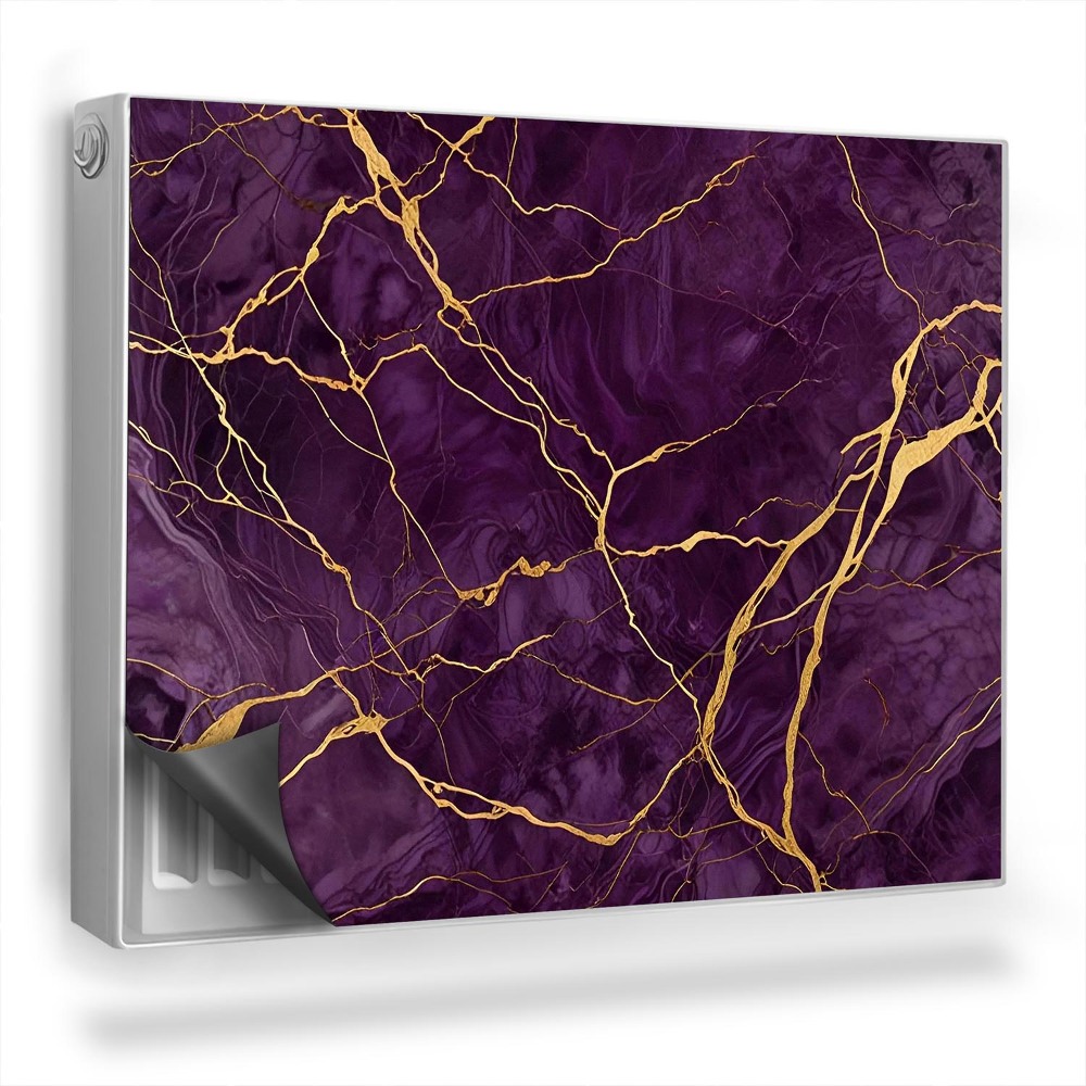 Magnetický kryt na radiátor Fialový mramor s žilami