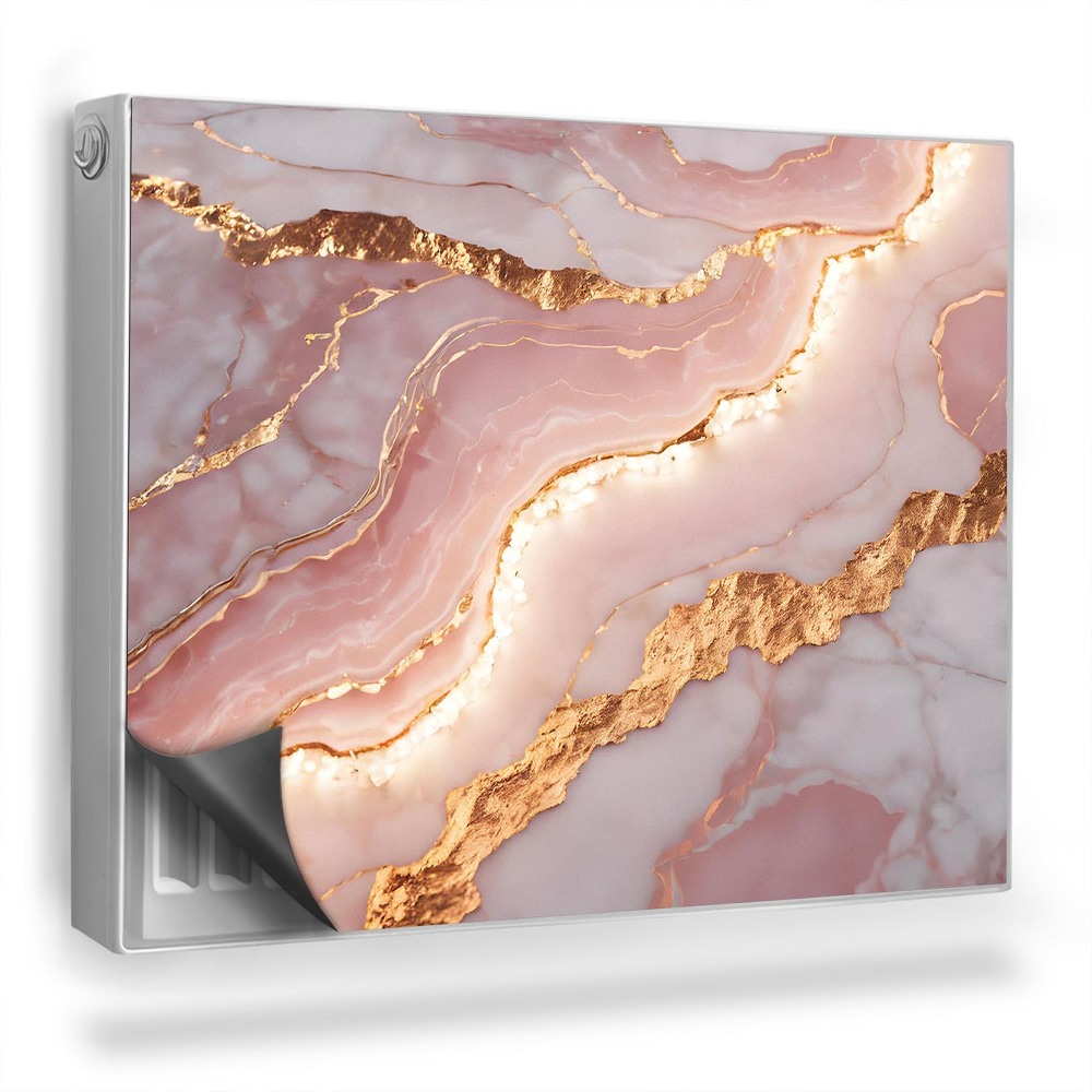 Magnetický kryt na radiátor Svetlý pastelový mramor zdobený kameňom