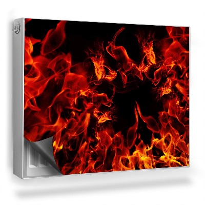 Dekoračný magnet na radiátor Horúce plamene ohňa na tmavom pozadí