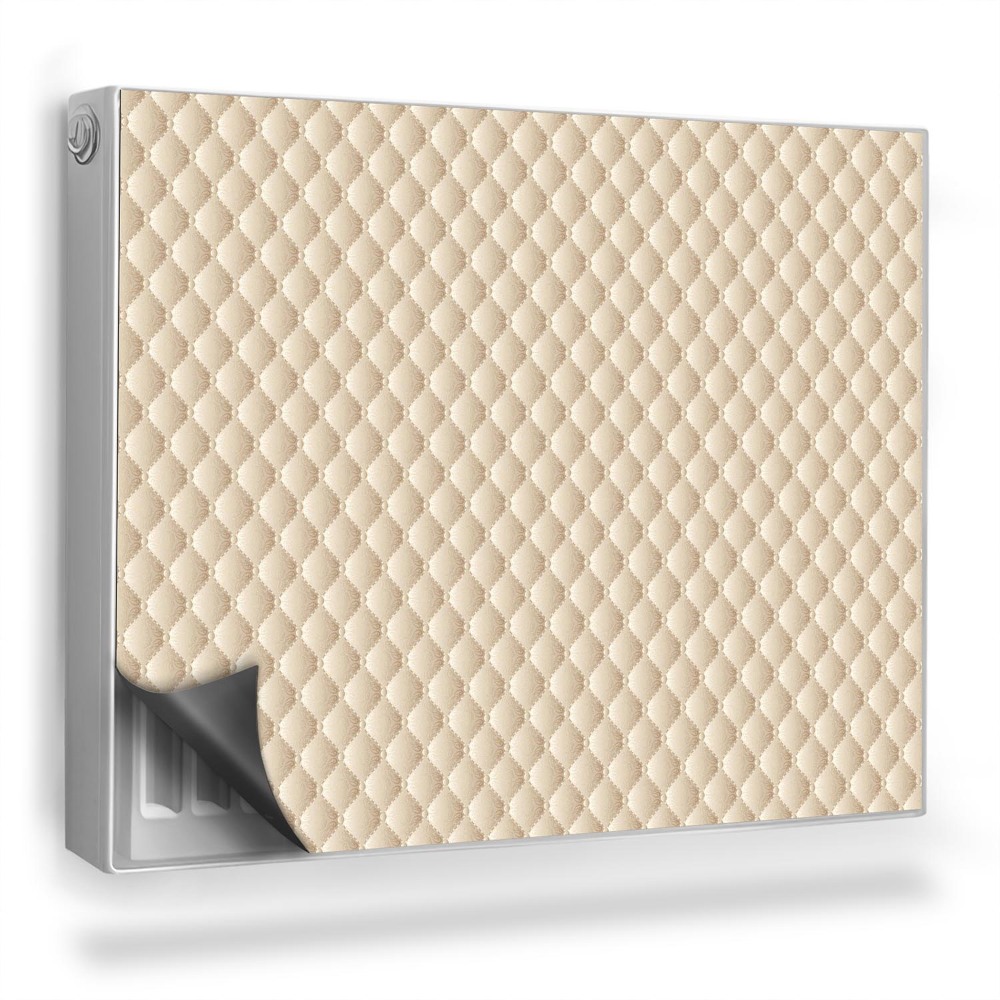 Dekoračný magnetický kryt na radiátor Prešívaná látka s geometrickým vzorom svetlý