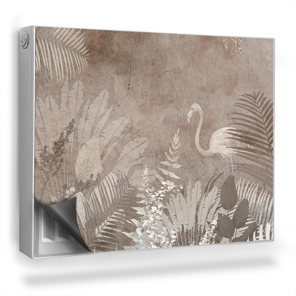 Dekoračný magnetický kryt na radiátor Plameniak list rastlina tvary bledé farby