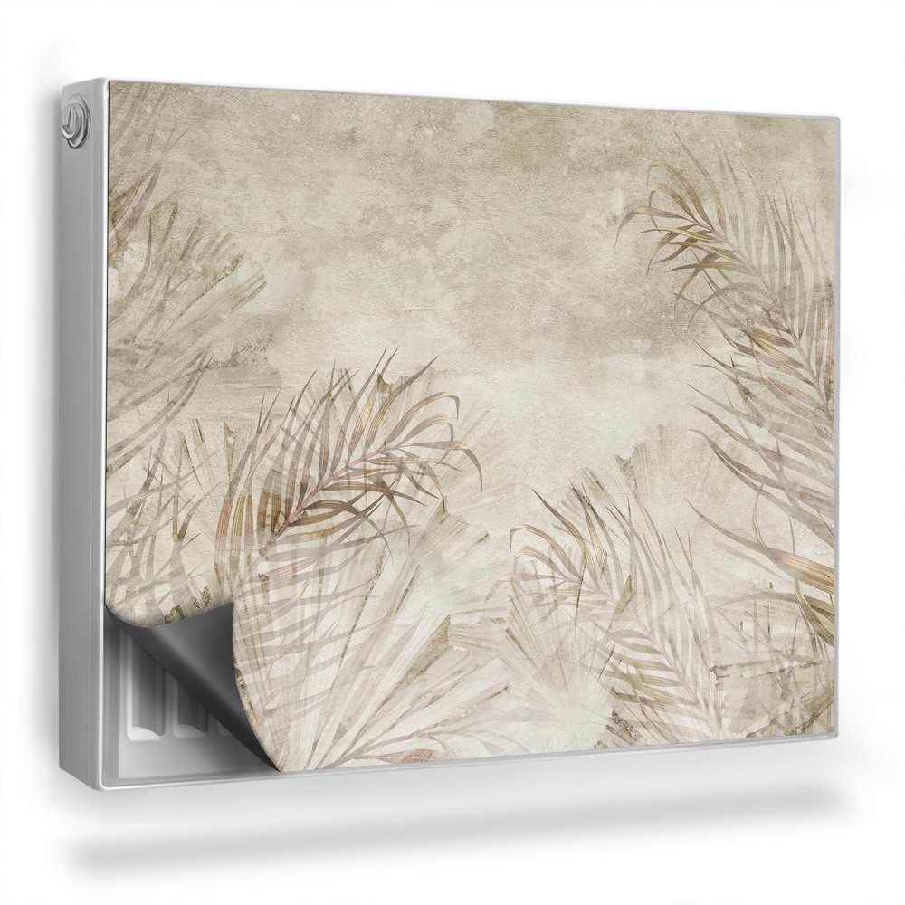 Dekoračný magnetický kryt na radiátor Akvarelové pozadie s lineárnymi tvarmi rastlín