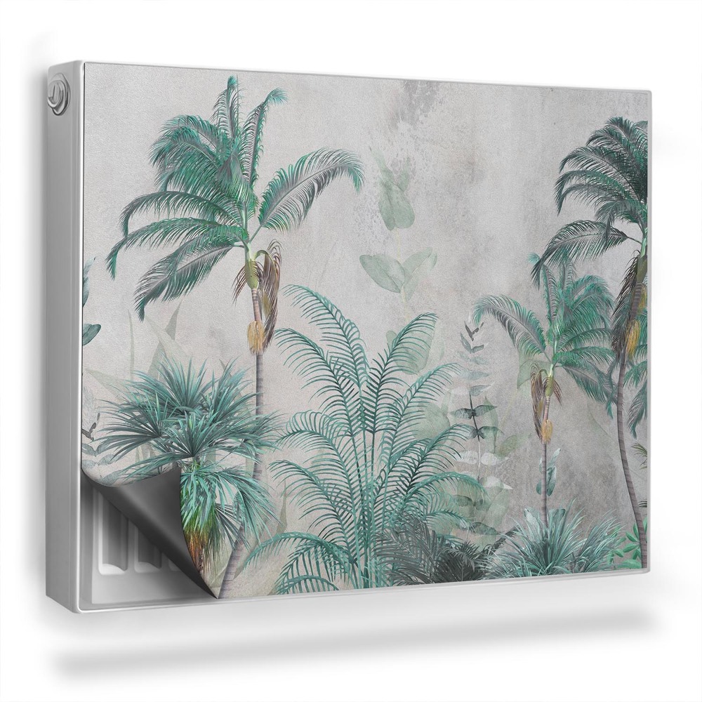 Dekoračný magnetický kryt na radiátor Palmy a rastliny džungle na vyblednutom pozadí