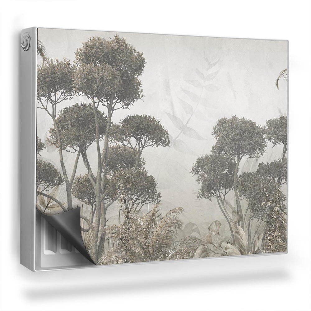 Dekoračný magnetický kryt na radiátor Pastelové stromy Rastliny Betónová textúra