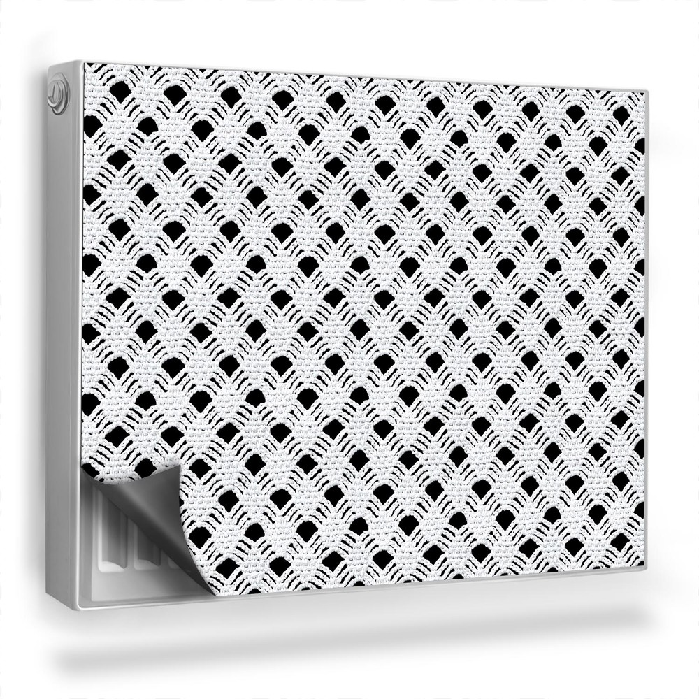 Dekoračný magnetický kryt na radiátor Štruktúra materiálu pletený obrúsok