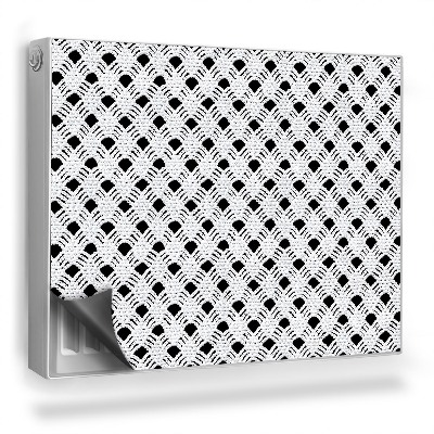 Dekoračný magnetický kryt na radiátor Štruktúra materiálu pletený obrúsok