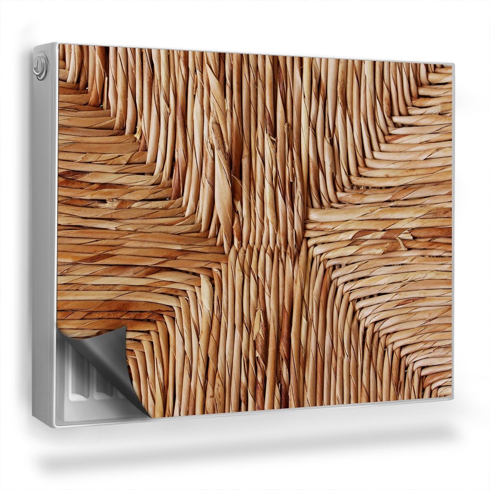 Magnetický kryt na radiátor Prútený pletený detail, teplé farby