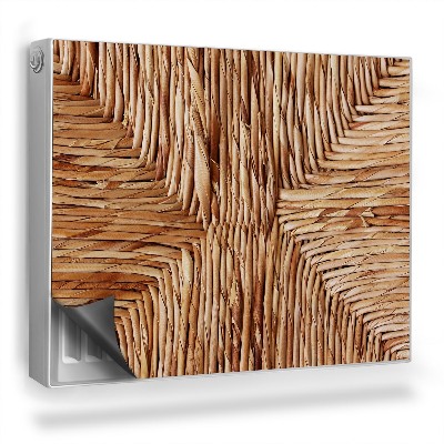 Magnetický kryt na radiátor Prútený pletený detail, teplé farby