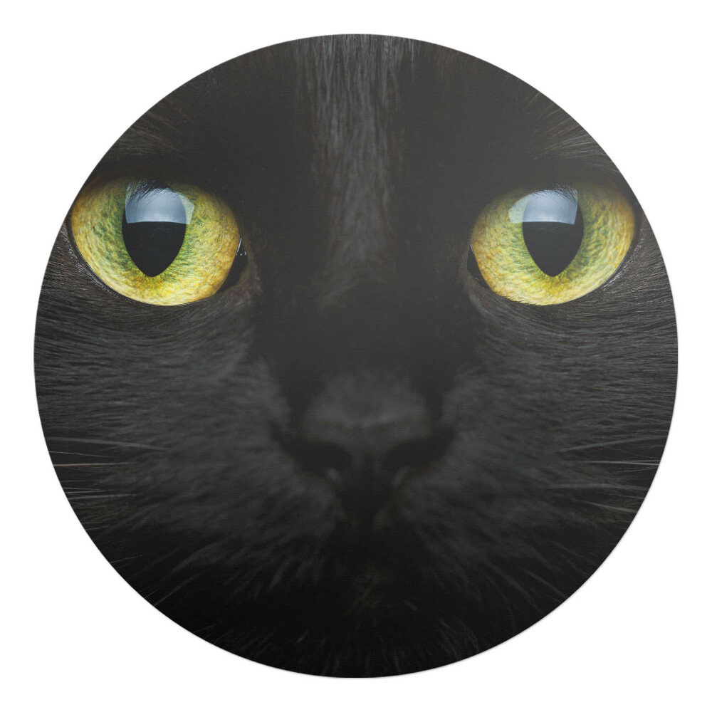 Podložka pod stoličku okrúhla Mačacie oči zblízka