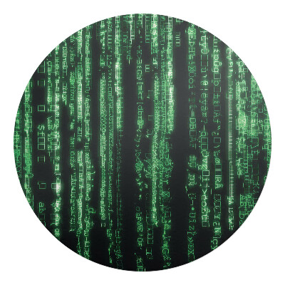 Podložka pod stoličku na kolieskach okrúhla Padajúci digitálny kód