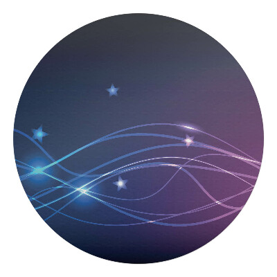 Podložka pod stoličku okrúhla Vlny a hviezdy v noci