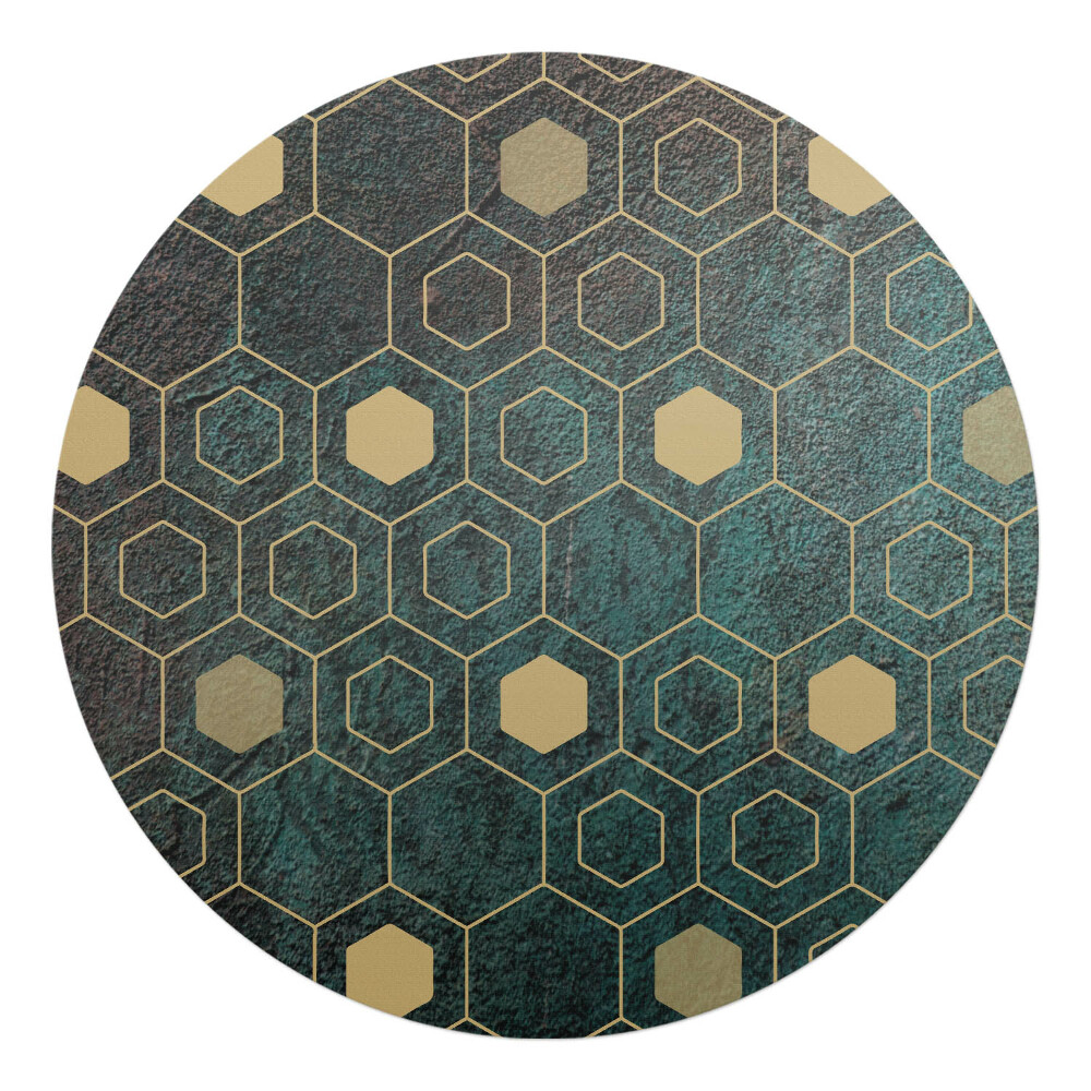 Podložka pod stoličku na kolieskach okrúhla Geometrický vzor