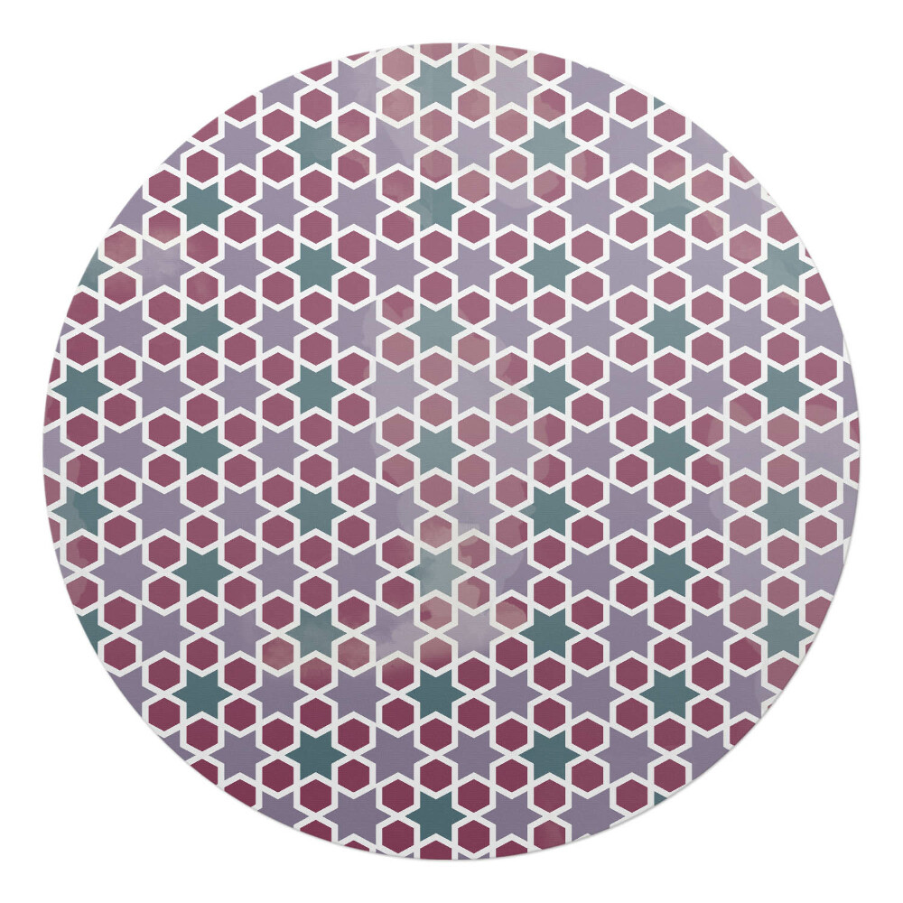 Podložka pod stoličku na kolieskach okrúhla Geometrický vzor