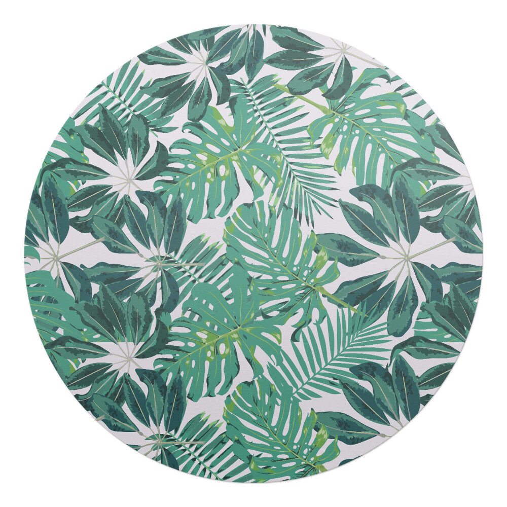 Podložka pod kolieskovú stoličku okrúhla Tropické listy