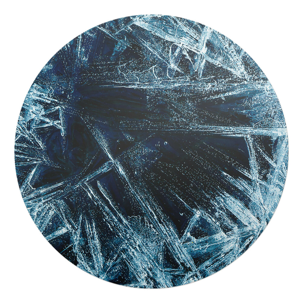 Podložka pod kolieskovú stoličku okrúhla Abstraktné vzory ľadu