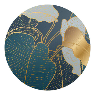 Podložka pod kolieskovú stoličku okrúhla Elegantné listy