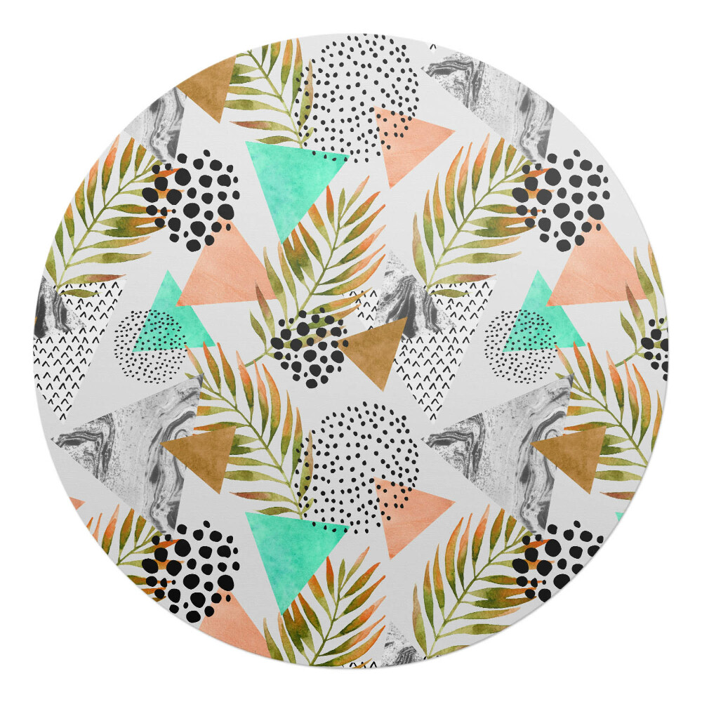 Podložka pod stoličku na kolieskach okrúhla Geometrické listy