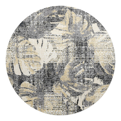 Podložka pod stoličku na kolieskach okrúhla Retro vinobranie listy