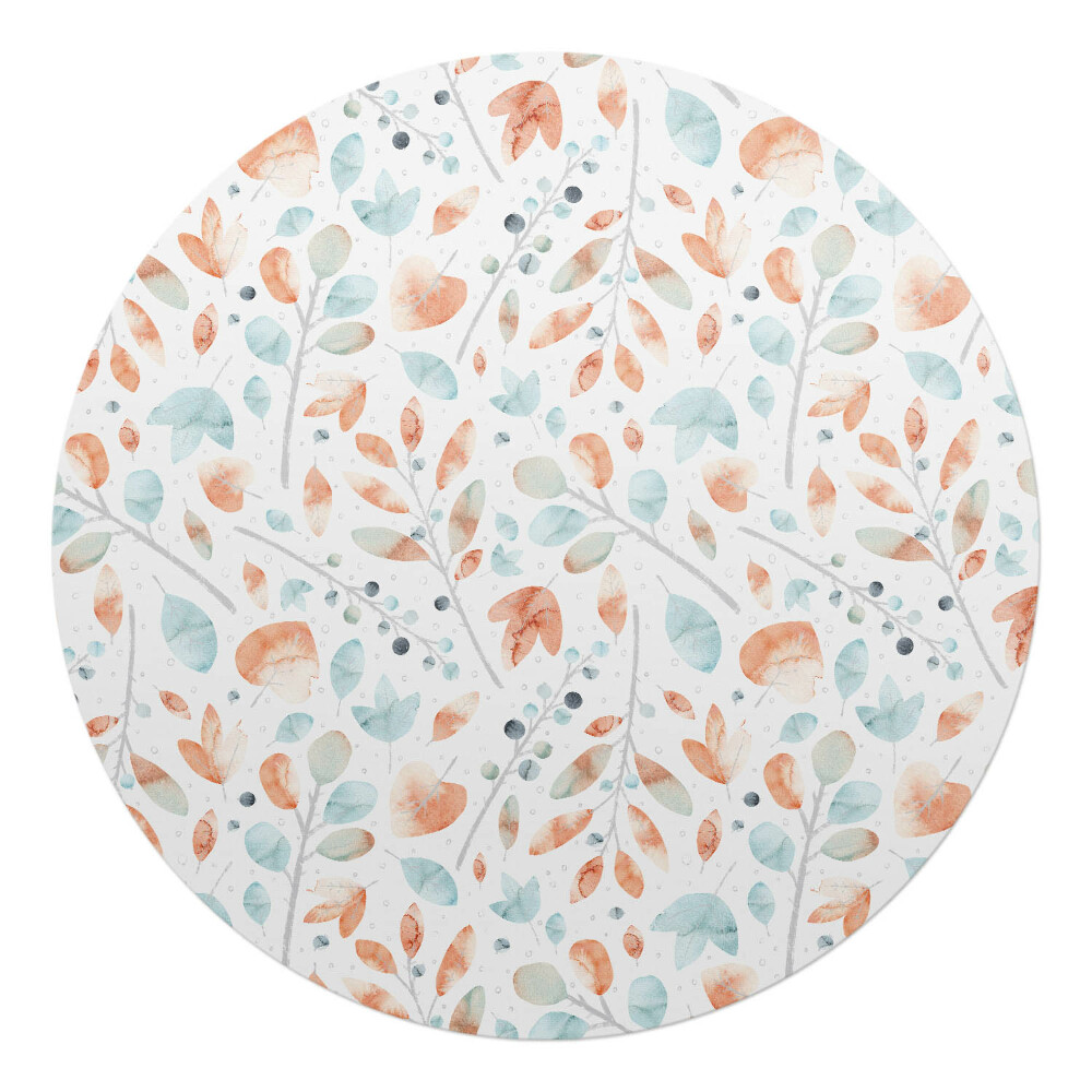 Podložka pod kolieskovú stoličku okrúhla Akvarelové listy