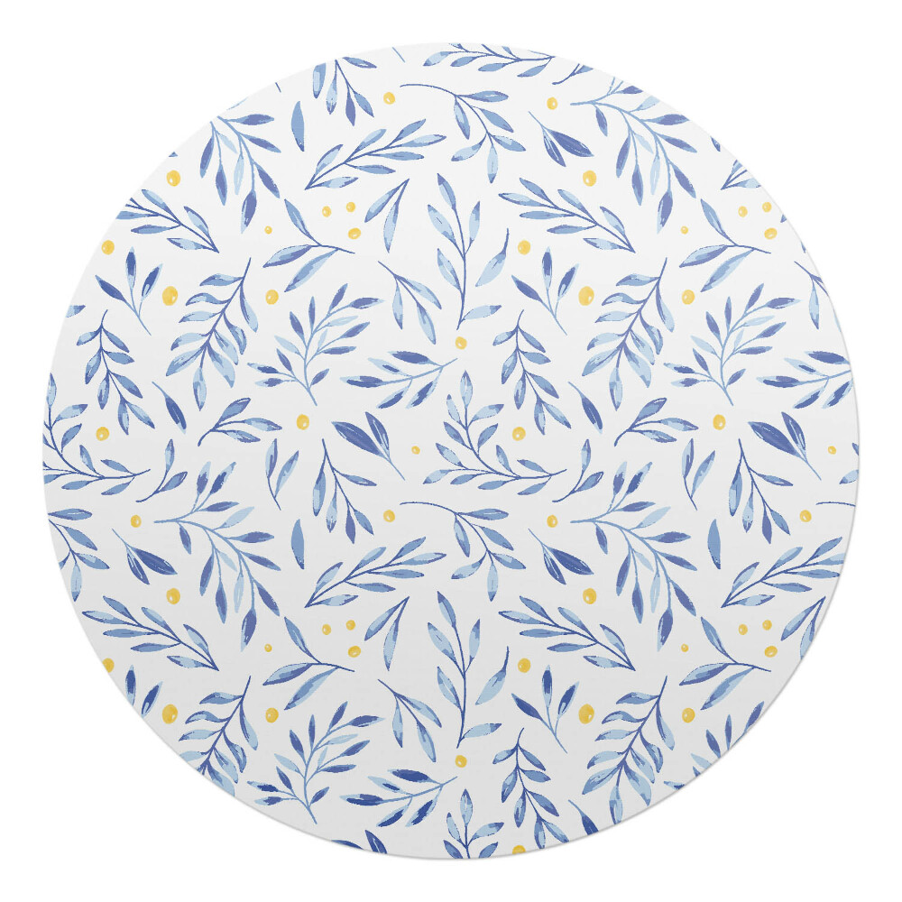 Podložka pod stoličku na kolieskach okrúhla Akvarelové listy