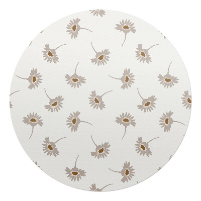Podložka pod kolieskovú stoličku okrúhla Retro kvetinový vzor