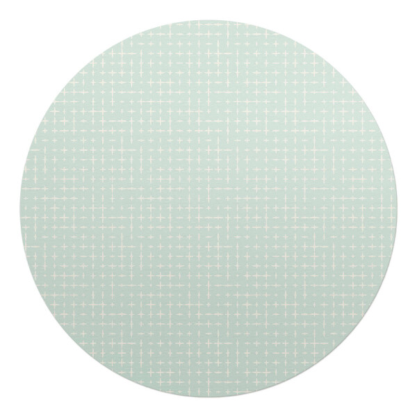 Podložka pod kolieskovú stoličku okrúhla Retro vzor krížikového výšivky