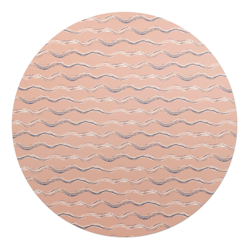 Podložka pod stoličku na kolieskach okrúhla Vlnité pastelové čiary