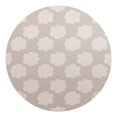 Podložka pod kolieskovú stoličku okrúhla Oblaky na béžovom pozadí
