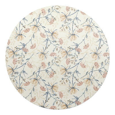 Podložka pod stoličku na kolieskach okrúhla Vintage kvetinový vzor