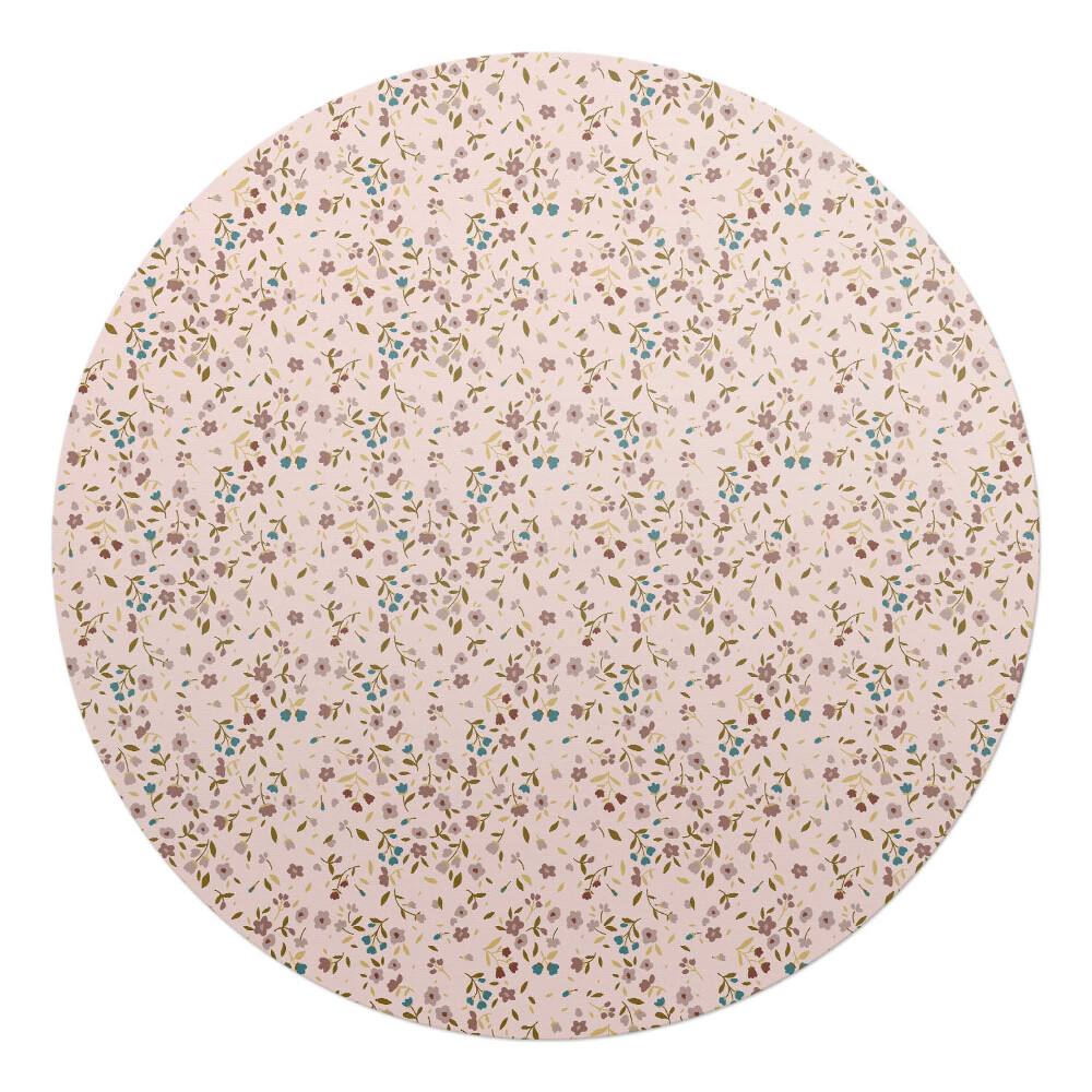 Podložka pod kolieskovú stoličku okrúhla Jemné kvety