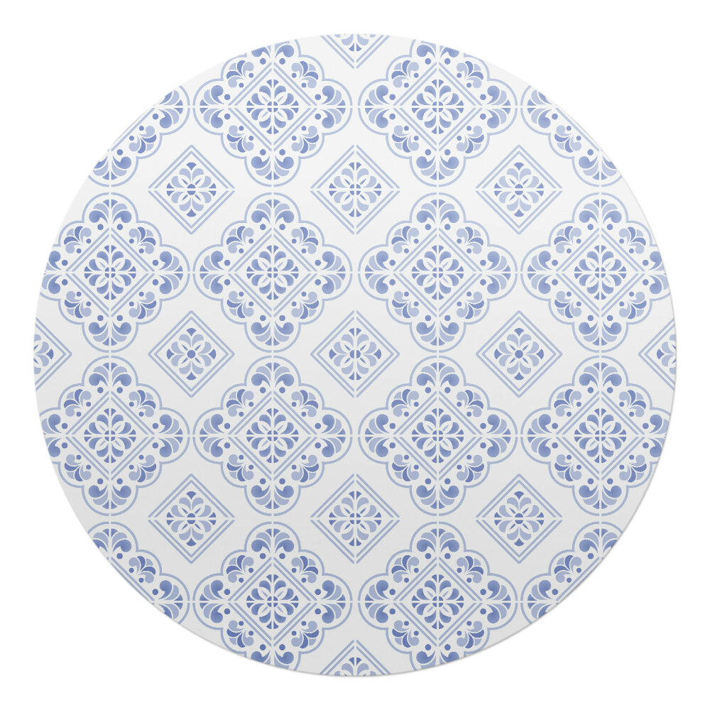 Podložka pod stoličku na kolieskach okrúhla Geometrický retro vzor