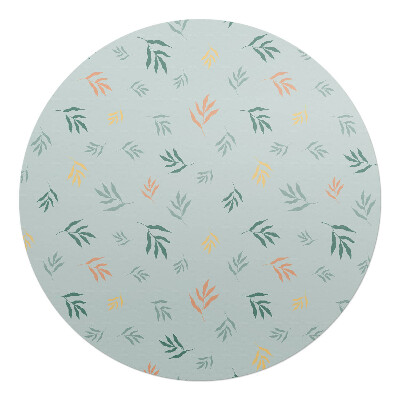Podložka pod stoličku na kolieskach okrúhla Listy na pastelovom pozadí